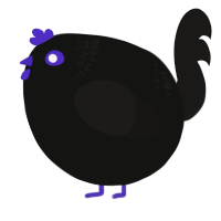 A black and sable chicken with a neck-band pattern