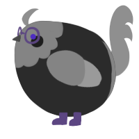 A mist and ochre chicken with a head pattern