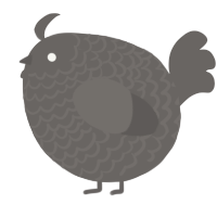 A grey chicken with a lace pattern
