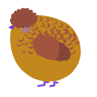A ochre and russet chicken with a half-lace pattern