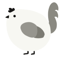 A white and ash chicken
