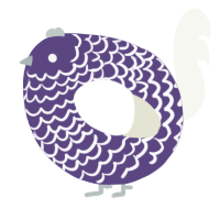 A overcast and white chicken with a lace pattern