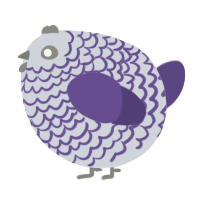 A mist and overcast chicken with a lace pattern