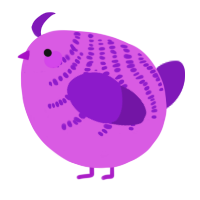 A orchid and violet chicken with a half-bar pattern