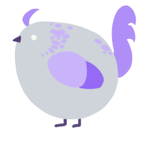 A mist and lilac chicken with a neck-speckle pattern