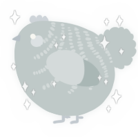 A silver chicken with a half-bar pattern