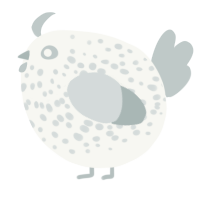 A white and silver chicken with a speckle pattern