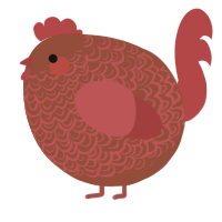 A russet and red chicken with a double-lace pattern