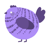 A lilac and overcast chicken with a bar pattern