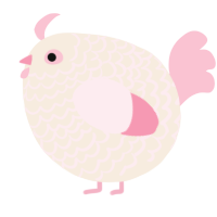 A cream and rose chicken with a lace pattern