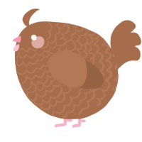 A brown chicken with a lace pattern