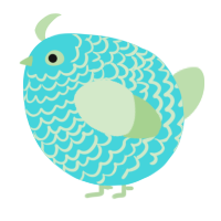 A aqua and gluppy chicken with a lace pattern