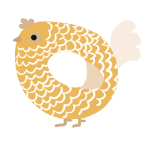 A honey and cream chicken with a lace pattern