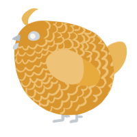 A orange and honey chicken with a lace pattern