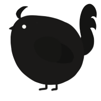 A sable and black chicken