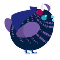 A tumblr and overcast chicken with a bar pattern
