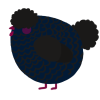 A tumblr and sable chicken with a lace pattern