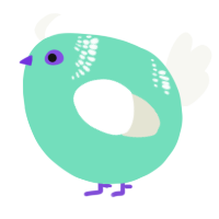 A mint and white chicken with a neck-band pattern