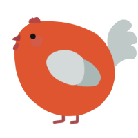 A vermilion and silver chicken