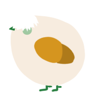 A cream and ochre chicken