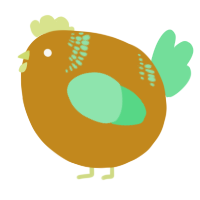 A ochre and spring chicken with a neck-band pattern