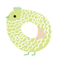 A lemon and cream chicken with a lace pattern