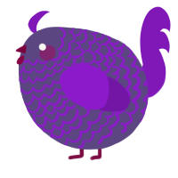 A overcast and violet chicken with a lace pattern