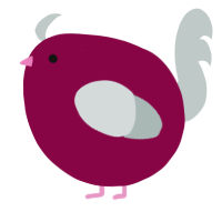 A maroon and silver chicken
