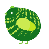 A leaf and lime chicken with a bar pattern