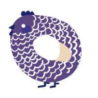 A overcast and cream chicken with a lace pattern