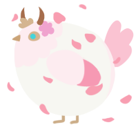 A white and rose chicken with a head pattern