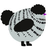 A silver and black chicken with a bar pattern