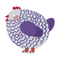 A mist and overcast chicken with a lace pattern