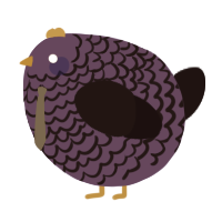 A overcast and sable chicken with a lace pattern
