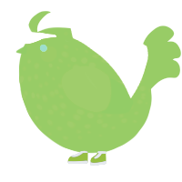 A grass chicken with a speckle pattern