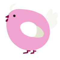 A pink and white chicken