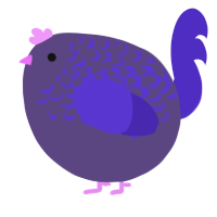 A overcast and indigo chicken with a half-lace pattern