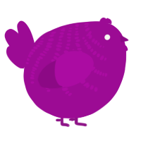 A plum chicken with a half-bar pattern