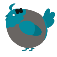 A grey and sea chicken with a head pattern