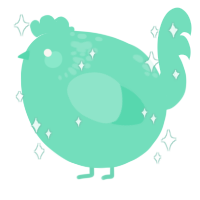 A mint chicken with a neck-speckle pattern