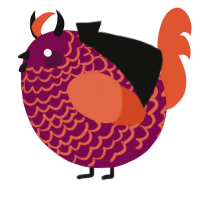 A wine and vermilion chicken with a lace pattern