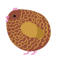 A russet and gold chicken with a lace pattern