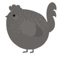 A grey chicken with a half-lace pattern