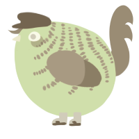 A gluppy and ash chicken with a half-bar pattern
