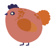 A turquoise and sky chicken with a neck-speckle pattern
