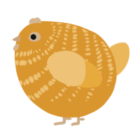 A orange and honey chicken with a bar pattern