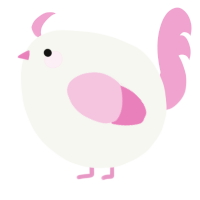 A white and pink chicken