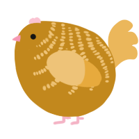 A ochre and honey chicken with a half-bar pattern