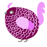 A wine and lavender chicken with a lace pattern