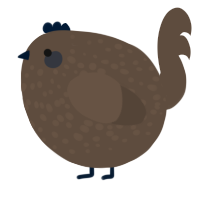 A bark chicken with a speckle pattern
